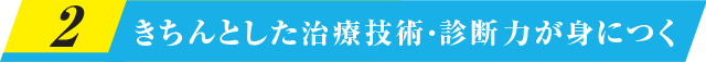 きちんとした治療技術・診断力が身につく