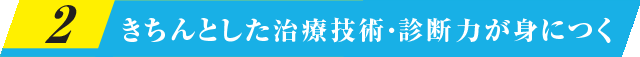 きちんとした治療技術・診断力が身につく